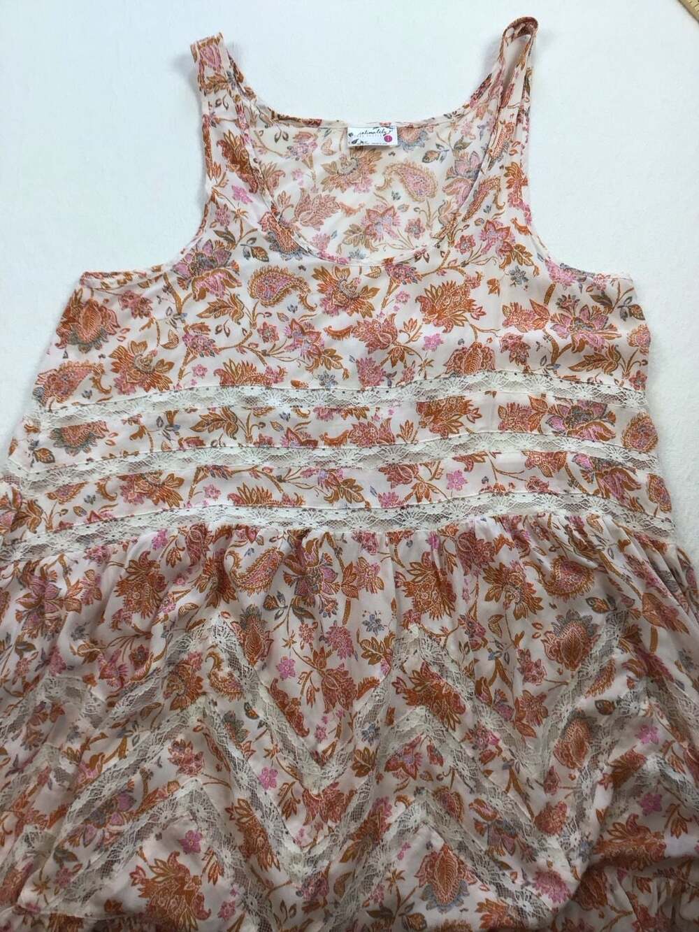 Free People Intimately Voile Lace Trapeze Mini Dress Top Small Boho Festival - Picture 9 of 10